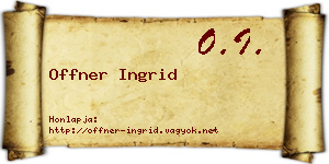 Offner Ingrid névjegykártya